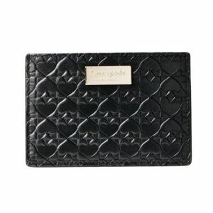 Kate Spade Pen Place Embossed Leaather Card Holder In Black